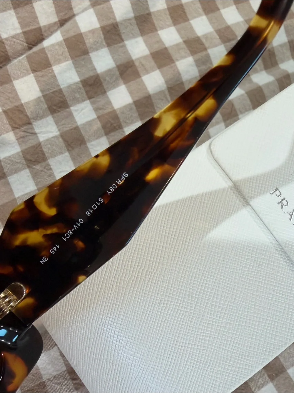 Prada Tortoiseshell Square Sunglasses with Brown Lenses